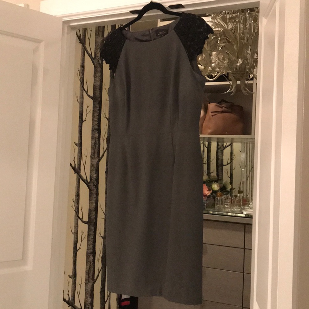 Tahari grey dress